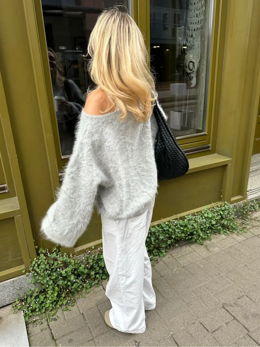 Loose Off Shoulder Long Sleeve Sweater for Women