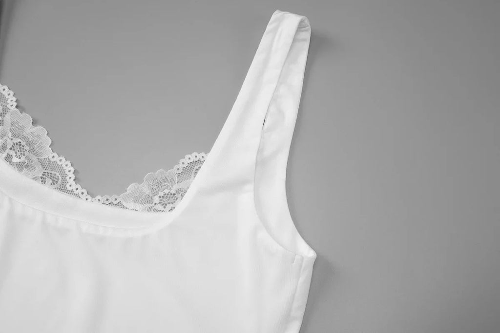 FDYOUI Chic Lace Patchwork Tank Tops for Women 2026 Summer Sleeveless Slim T-shirt Ladies Crop Top Y2K Streetwear Pink Corset